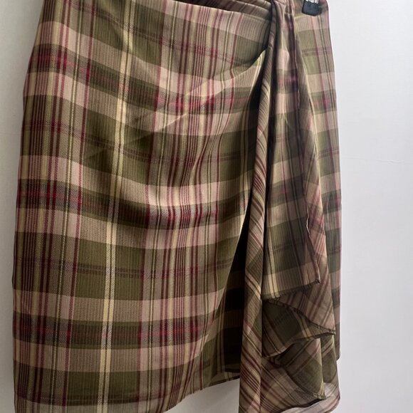 Ralph Lauren NWT Plaid Ruffle-Trim Georgette Skirt (Size 10) - Picture 4 of 9